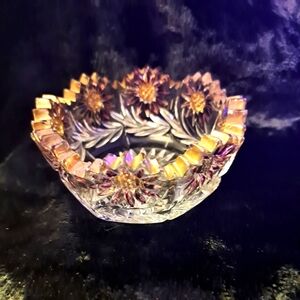 Vintsge Imperial Glass Bowl with Floral Design